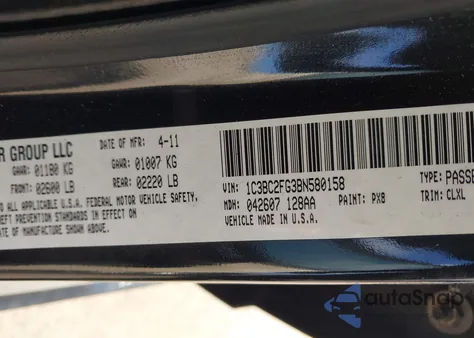 2011 Chrysler 200 Limited from USA, damaged, VIN 1C3BC2FG3BN580158